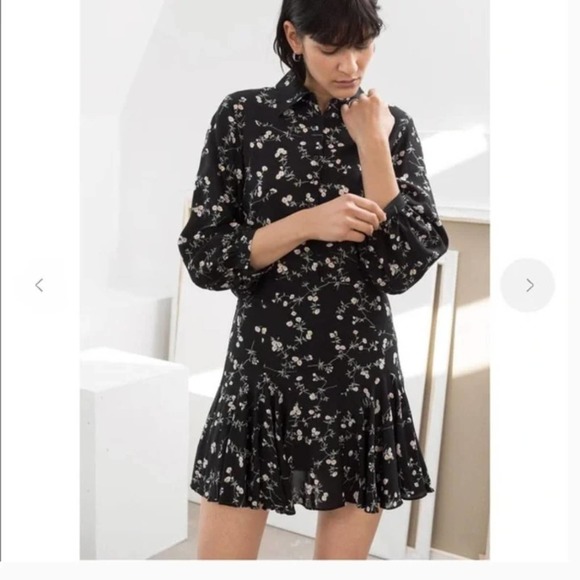 & other Stories Long Sleeve Floral button front Dress - Picture 4 of 12